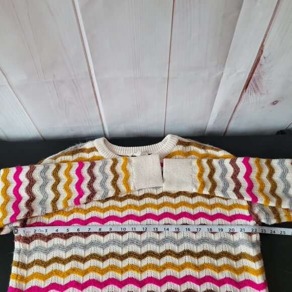 Lou & Gray LOFT Chunky Knit Zig Zag Sweater, Women’s M, Cropped, Like New, EUC - Picture 5 of 6